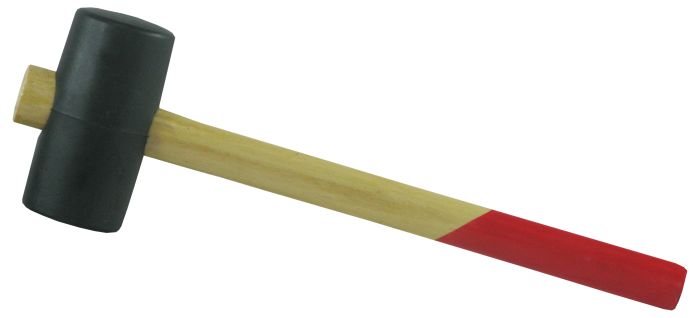 Rubber mallet with wooden handle