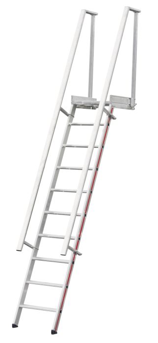 Hymer Stufenstehleiter mit Haltebügel; Stufenzahl 2x12