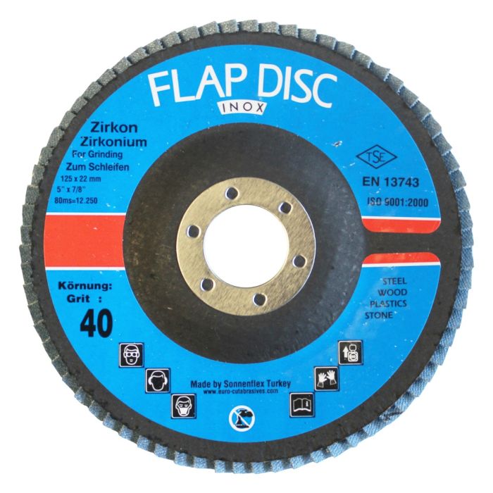 Flap disc, 125 mm, zirconia alumina