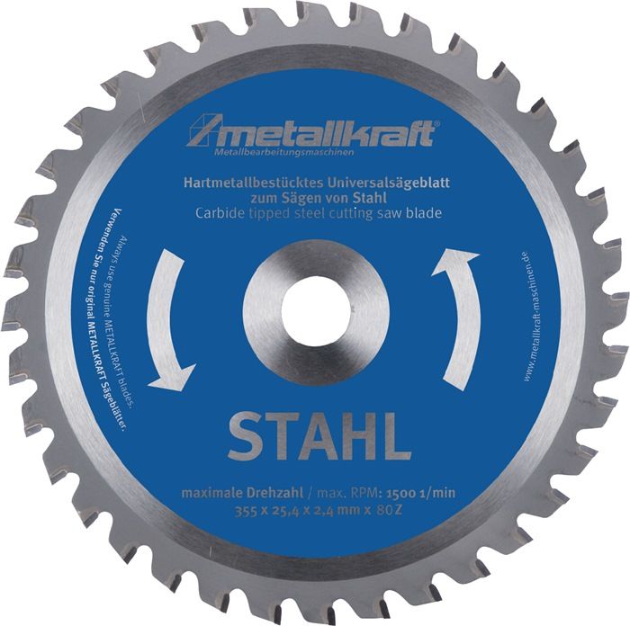 Metallkraft metal circular saw blade STA D.355mm W.2