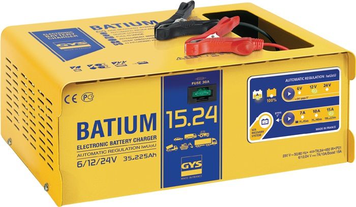 GYS Battery charger BATIUM 15-24 6/12/24 V effective: