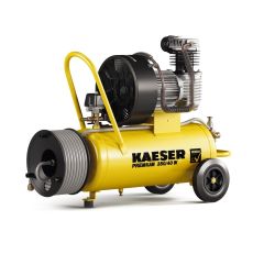 Kaeser Handwerkerkompressor Premium 350/40 Ausführung "Wechselstrom" 230 V / 1 Ph / 50 Hz mit Schlauchaufroller; inkl. 15 m Schlauch